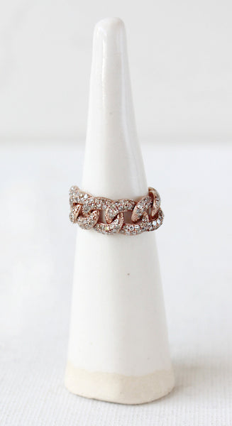 Rose Gold Link Ring Size 6