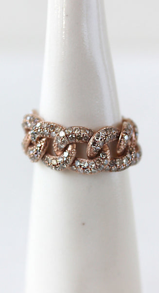 Rose Gold Link Ring Size 6