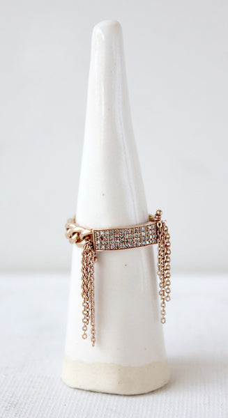 Rose Gold Fringe Ring Size 7