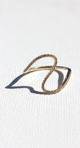 14K Swirl Infinity Ring Size 5-7