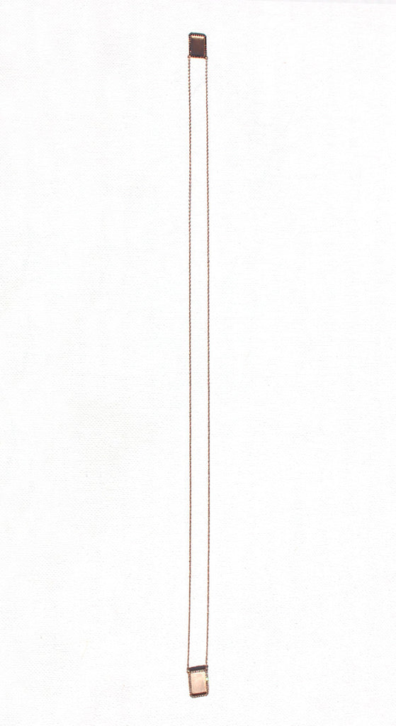 14k .33ct Rose Gold Double Tag With Black And White Diamonds Necklace